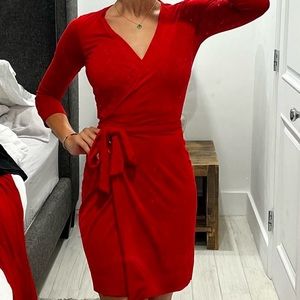Diane Von Furstenberg Julian Two Mini Wrap Dress Sundried Tomato In Red